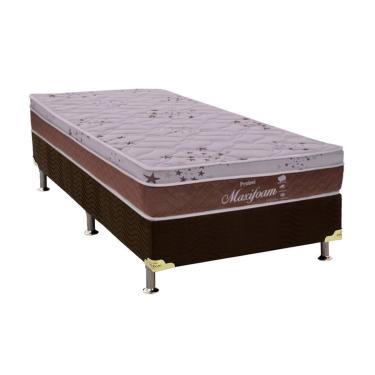 Imagem de Cama Box Solteiro: Colchão Molas MasterPocket Ensacadas Probel Maxifoam + Base CRC Suede Brown(88x188)