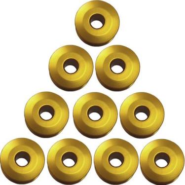 Imagem de 15 Bobinas Carretilha Aluminio Maquina Reta Bordar Amarela - Evolvere