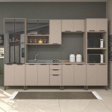 Imagem de Armário Cozinha Completa 340cm Stylo Cristaleira e Paneleiro - Casa La