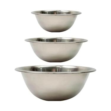 Imagem de Kit 3 Tigelas Aço Inox Jogo Bowls Saladeira Cozinha Vários Tamanhos