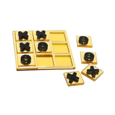 Imagem de TTETTZ Jogo Da Velha de Acrílico, Jogos Clássicos de Tabuleiro XO Games para Crianças E Adultos, Noite em Família, Enchimentos de Sacolas de Guloseimas, Sala, Dourado