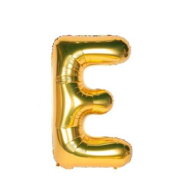 Imagem de Balão Metalizado, Make +, Letra E, Dourado, 40 cm