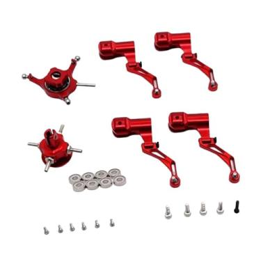 Imagem de Colaxi Conjunto de placa oscilante para helicóptero RC, peça de reposição, leve, fácil de instalar, clipe de folha resistente, acessórios para aeronaves RC, Vermelho