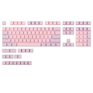 Imagem de Happy Balls Conjunto de teclas PBT Cherry MX retroiluminadas Doubleshot perfil OEM translúcido para layout dos EUA Reino Unido 61 68 84 87 104 108 MX teclado mecânico (roxo rosa)