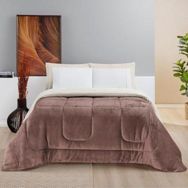 Imagem de Manta Cobertor Tamanho King Soft Tecido Macio Coberdrom Dupla Face para Inverno com Sherpa (Rosê)