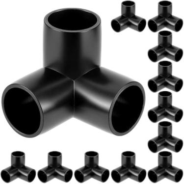 Imagem de QWORK Encaixe de PVC de grau para móveis de cotovelo de 3/10.2 cm, pacote com 12, preto