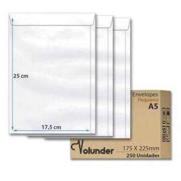 Imagem de Envelope 176 x 250 mm Saco Kraft SOF 25 Branco 250 Unidades - Volunder