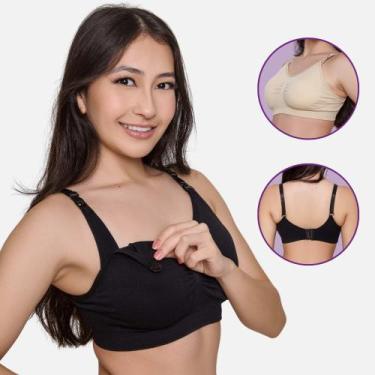 Imagem de Kit 2 Sutiã Amamentação Gestante Bojo Removível S/Costura  - Impllus, 