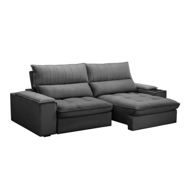 Imagem de Sofá 2,5m Retrátil E Reclinável Veludo Ferguile Bariloche