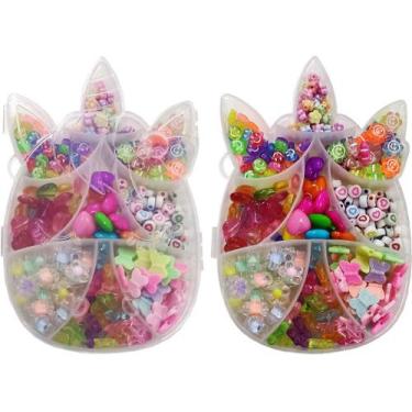 Imagem de Estojo Miçangas Infantil Coloridas Montar Pulseira Colar 104 - Evolver