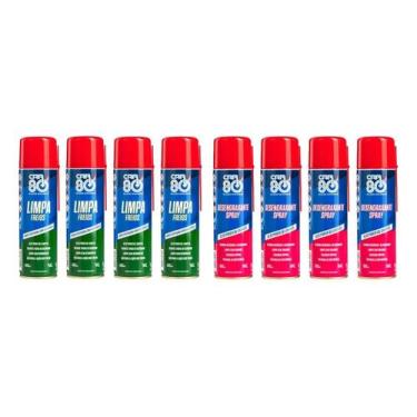 Imagem de Kit Car80 4 Limpa Freios E 4 Desengraxantes Spray