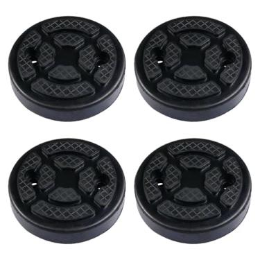 Imagem de QccHieUs 4 peças de almofadas de borracha genéricas para macaco de carro, blocos de elevação de proteção, almofada de borracha com fio interno preto para