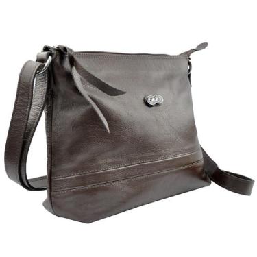 Imagem de Bolsa Transversal RAVELLO em Couro Galvani, Café