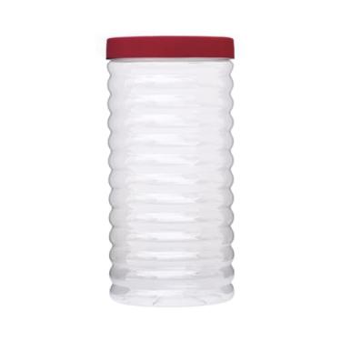 Imagem de Pote Plástico Ondulado 1,5LT Mantimentos Organizador Multiuso Cozinha (Bordo)