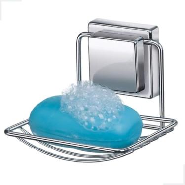 Imagem de Saboneteira De Parede Porta Sabonete em Barra Banheiro Lavabo Fixação Ventosa Cromado