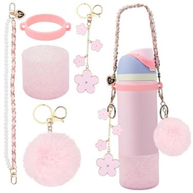 Imagem de AMUSEPROFI Compatível Com Acessórios Para Garrafas Owala, Alça De Silicone Durável, Compatíveis 24 Oz Ou 32 Oz, Estilosa Toque Personalizado, Fundo Borracha