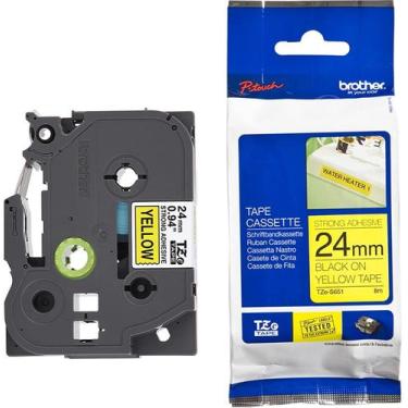 Imagem de Fita Industrial Brother TZE-S651 24mm Preto/Amarelo