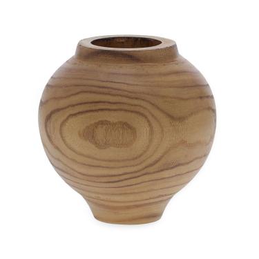 Imagem de Vaso em madeira torneada marrom mart 20x19,5CM