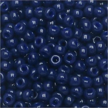 Imagem de Miyuki Grânulos redondos de semente Rocaille tamanho 11/0 24 gramas tubo de 5 polegadas Duracoat opaco azul marinho 11-4493