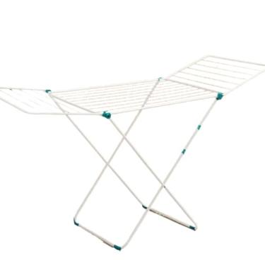 Imagem de Varal Retrátil de Chão Vertical - Suporte Resistente com Abas Dobráveis para Roupas(Com Abas)