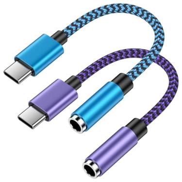 Imagem de Adaptador de fone de ouvido USB-C para áudio de 3,5 mm para Samsung Galaxy A16 5G/A56/A36/A26, S25 Ultra/S24/S23, Pixel 10/9, adaptador tipo C para dongle para iPhone 17/16e/15, iPad Air 13/11 - Cabo