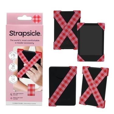 Imagem de Strapsicle Acessório de alça de mão para Kindles & Kobos - Serve para Basic Gen 11 (2022) e Kobo Nia - 2 tiras - Aderência leve para conforto de leitura infinita - Pequena - quadriculada