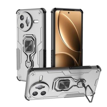 Imagem de Capa compatível com Redmi K80 Pro 5G, compatível com Xiaomi Poco F7 Ultra 5G suporte giratório integrado, capa de telefone de proteção resistente cinza