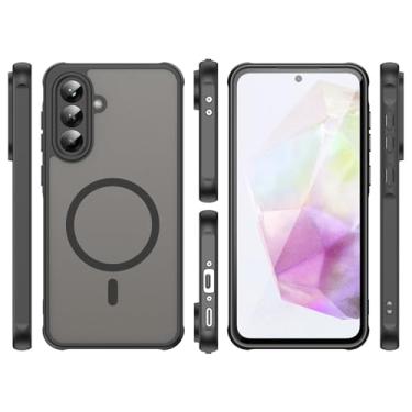 Imagem de Capa compatível com Samsung Galaxy A55 5G, compatível com MagSafe, anti-queda, compatível com Samsung SM-A556B/DS Galaxy A55 5G / SM-A556E capa protetora para celular preta
