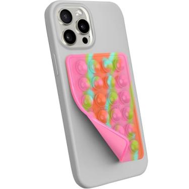 Imagem de Suporte de celular com ventosa StickyGrippy, acessório adesivo de silicone para iPhone e Android, suporte de celular com espelho para chuveiro e brinquedo Fidget viva-voz, vídeos e selfies do TikTok