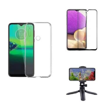 Imagem de Kit Tripé Tripod 360 graus para Motorola Moto G8 Play + Capa + Pelicul
