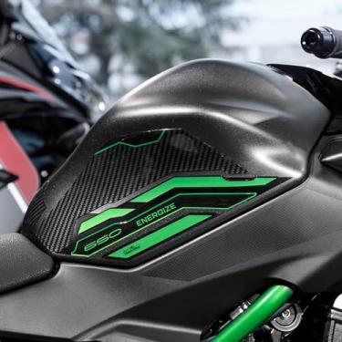 Imagem de Resin Bike Adesivos 3D de motocicleta compatíveis com Kawasaki Z650 2024-2025. Protetor lateral do tanque de bicicleta contra impactos e arranhões. Adesivo 3D Resin Gadget Moto