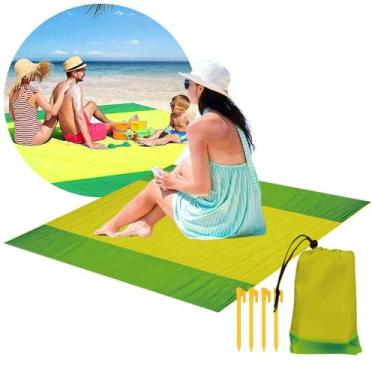Imagem de Tapete de Praia Esteira Impermeável Camping Picnic Vg Plus, AMARELO