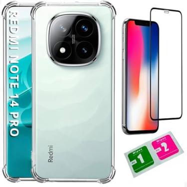 Imagem de [GL CASES] Capa Redmi Note 14 Pro Capinha Note 14 Pro Case Slim Clear Anti Impacto Reforçada Silicone Transparente Flexível Anti Choque Com Proteção De Câmera + Pelicula note 14 pro Vidro 3D Curvada