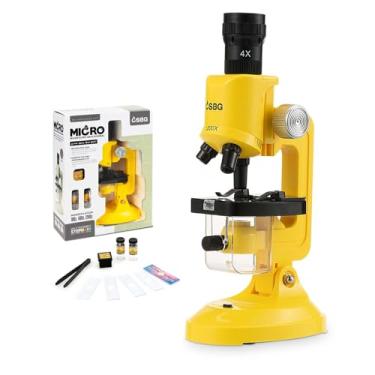 Imagem de Little World Kits De Ciências Para Crianças Kit Microscópio Iniciantes Com Led 100X 400X E Ampliação 1200X Brinquedo Educacional Aniversário Halloween