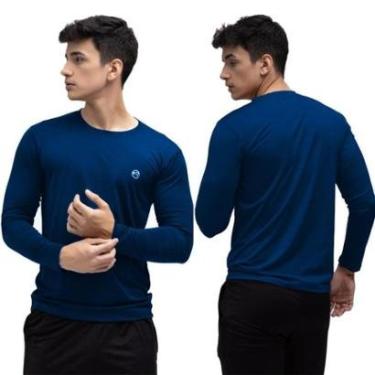 Imagem de Kit 3 Camisa Masculina Térmica Manga Longa Com Proteção Uv 50+-Masculino