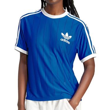 Imagem de Camiseta Adidas 3-Stripes Pinstripe Azul-Feminino