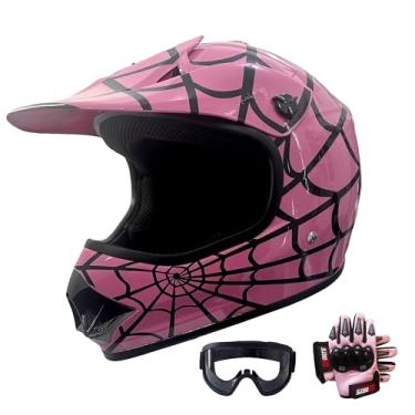 Imagem de KRN Capacete infantil off-road KY-B12 ATV aprovado pelo DOT - Capacete de motocicleta motocross Dirt Bike (rosa, Y-S)