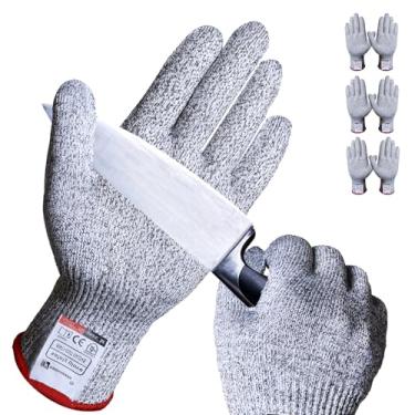 Imagem de Generic Luvas Resistentes A Cortes Nível 5, Corte Seguro Na Cozinha Para Chef, Faca De Bandolim E Açougueiro (Cinza, Médio, 3 Pares)