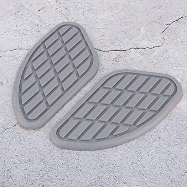 Imagem de SPYMINNPOO Motorcycle Tank Pad a Tanque de Combustível Pad Decalques de Garra Vintage Universal Com Adesivo Duplo-lados para Proteção de Condução Confortável (Cinza)