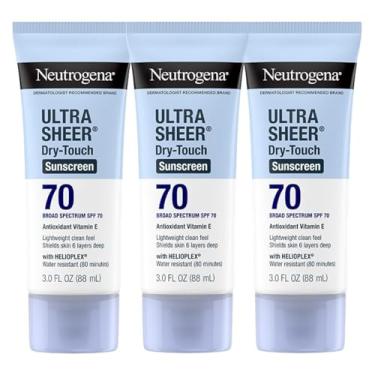 Imagem de Neutrogena Loção Protetor Solar Ultra Sheer Dry-Touch, Fps 70 De Amplo Espectro, Proteção Uva/Uvb, Leve, Resistente À Água, Não Comedogênico E Oleoso, Tamanho Viagem, 85 Ml (Pacote Com 3)