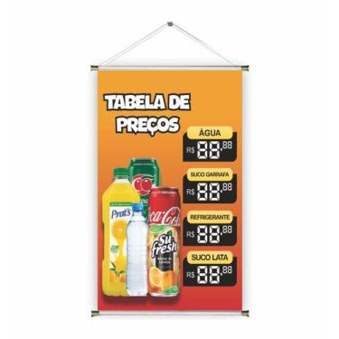 Imagem de Banner pronto Bebidas Tabelas de Preços BA 046 medida 45x70 cm arte pr