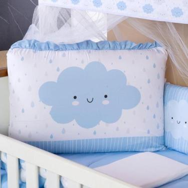 Imagem de Kit Berço Americano 13 pcs para Bebê Menino Nuvem Azul - Carinha de An