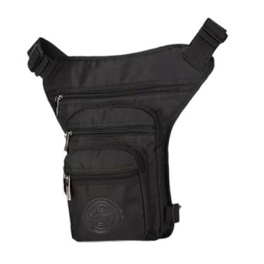 Imagem de UGPLM Pochete masculina de cintura, bolsa de perna caída, pochete de quadril para viagens ao ar livre, esportes e passeios, Preto
