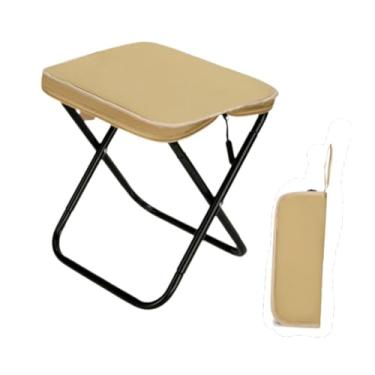 Imagem de UGPLM Banco de Camping Dobrável, Cadeira para Pesca, Estrutura em X para Atividades Ao Ar Livre, Cáqui