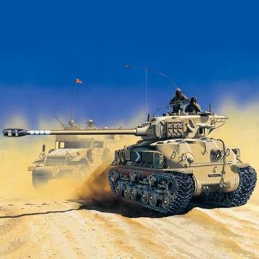 Imagem de 아카데미 Academy Hobby Model Kit – 1/35 M51 Super Sherman, Realistic IDF Heavy Tank with Crew Figures