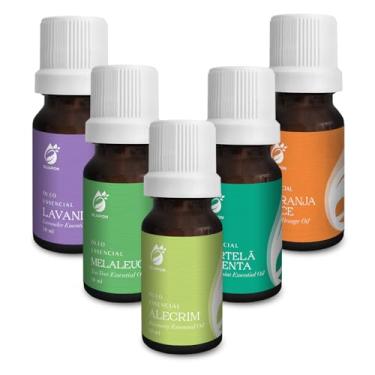 Imagem de Kit 5 Óleos Essenciais: Lavanda, Melaleuca, Alecrim, Hortelã-Pimenta e Laranja Doce - A...