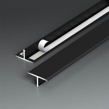Imagem de 2 Pacotes De Tiras De Transição De Perfil T De Alumínio - Conectores De Piso 80/90/100/120cm, Trilho De Transição De Piso Sem Costura Para Laminado, Madeira & Azulejo, Black, 2 Stück 100cm