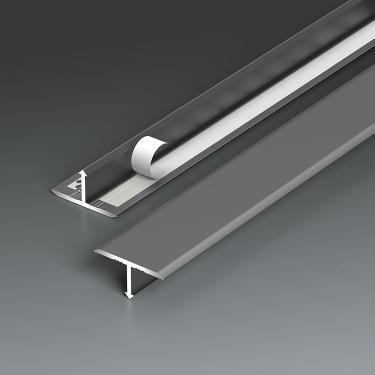 Imagem de 2 Pacotes De Tiras De Transição De Perfil T De Alumínio - Conectores De Piso 80/90/100/120cm, Trilho De Transição De Piso Sem Costura Para Laminado, Madeira & Azulejo, Grau, 2 Stück 100cm