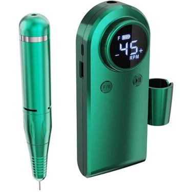 Imagem de Kit De Filtro De Unhas Portátil De 45000 Rpm Broca De Unhas Recarregável Profissional Broca De Unhas Elétrica Sem Fio Para Unhas De Gel, Green