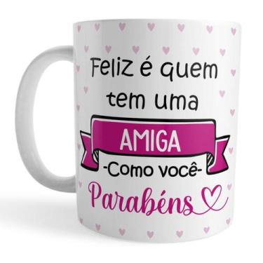 Imagem de Caneca Amiga Aniversário  Felicidade e Parabéns - Voar Personalizados
